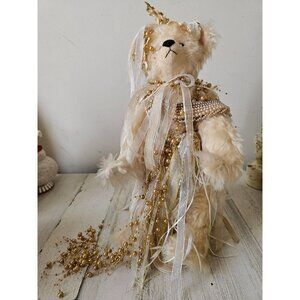 Martha burch teddy bear stuffed‎ jointed roaring '50s dress